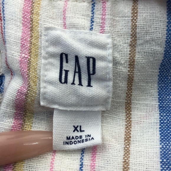GAP White Blue Stripe Sleeveless Dress - Picture 5 of 6